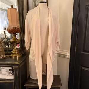 Tahari oversized cream drape-front cardigan